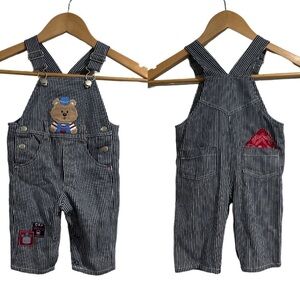 Buster Brown overalls like new train engineer bibs 3 6 months old baby boy